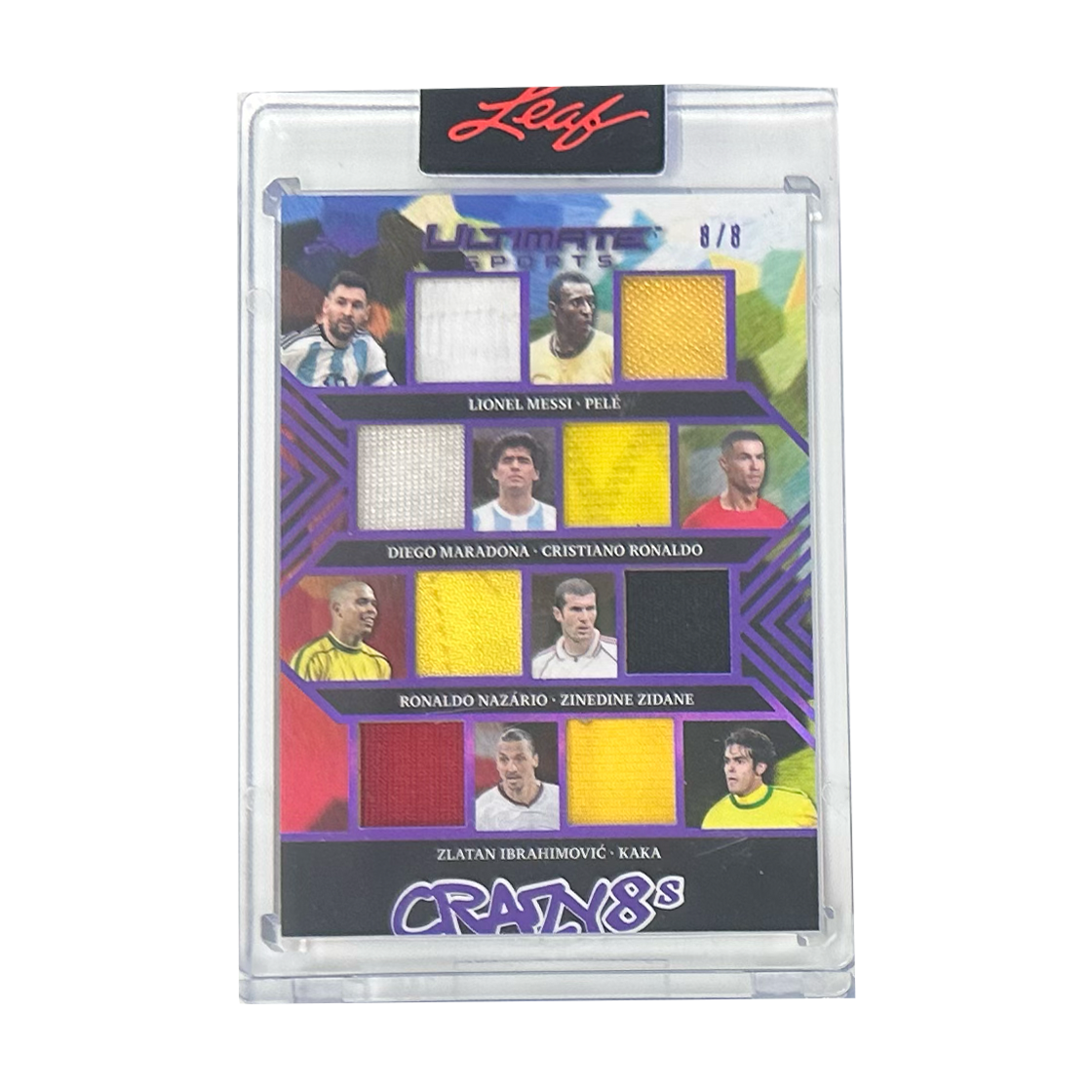 Leaf Crazy 8s Lionel Messi, Pele, Diego Maradona, Cristiano Ronaldo, Ronaldo Nazario, Zinedine Zidane, Zlatan Ibrahimovic & Kaka 8/8