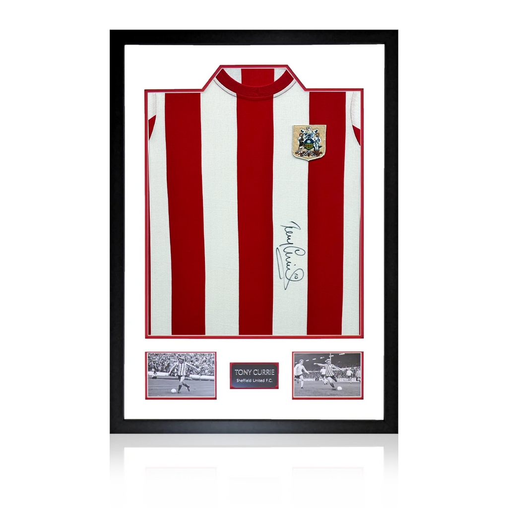 Tony Currie Signed Sheffield United Shirt Premium Frame