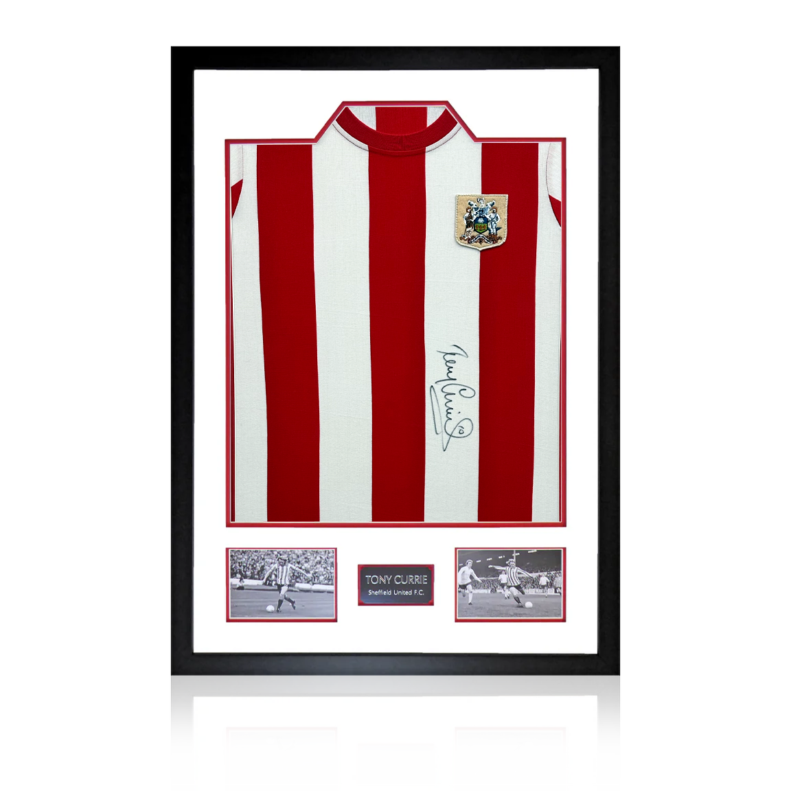 Tony Currie Signed Sheffield United Shirt Premium Frame