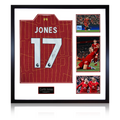Curtis Jones Signed Liverpool Shirt Elite Frame (AFTAL Authentication)