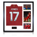 Curtis Jones Signed Liverpool Shirt Elite Frame (AFTAL Authentication)