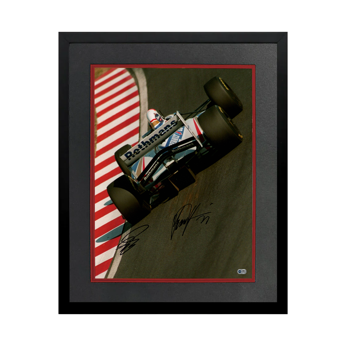 Damon Hill & David Coulthard Signed 16x12 Image Deluxe Mount Frame