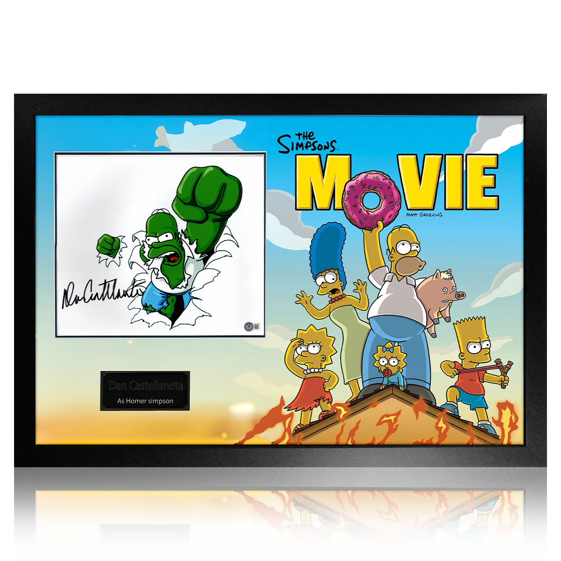 Dan Castellaneta Signed The Simpsons Image Premium Frame (Beckett)
