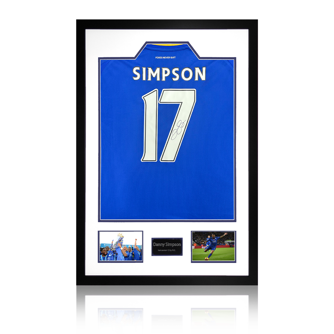 Danny Simpson Signed Leicester City Shirt Premium Frame