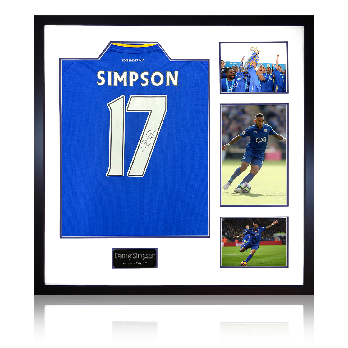 Danny Simpson Signed Leicester City Shirt Elite Frame