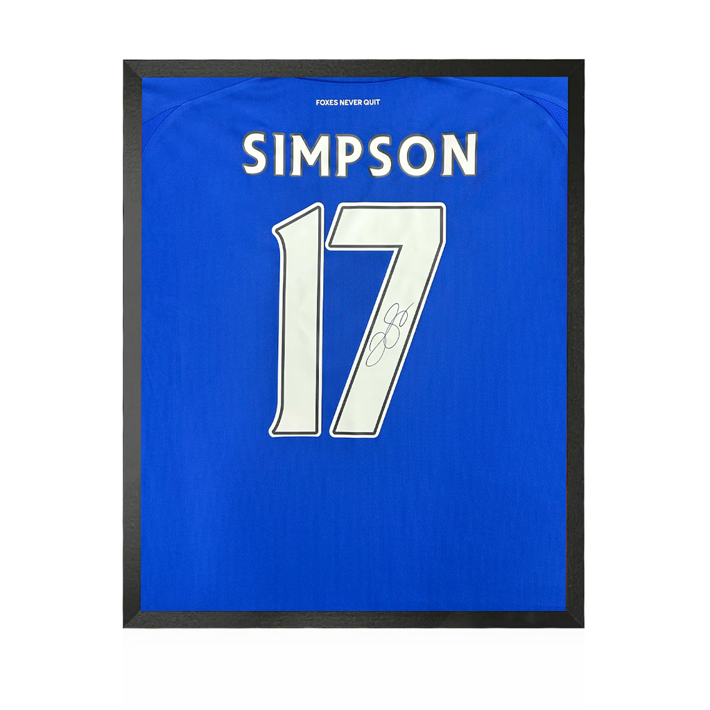 Danny Simpson Signed Leicester City Shirt Compact Frame