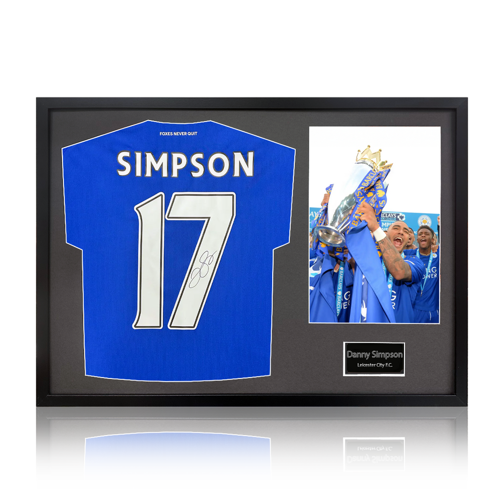 Danny Simpson Signed Leicester City Shirt Classic Frame