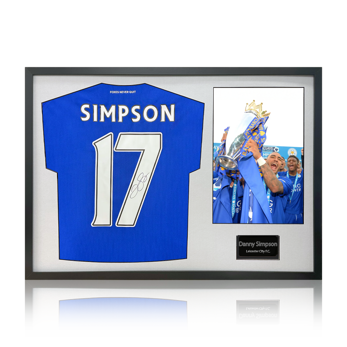 Danny Simpson Signed Leicester City Shirt Classic Frame