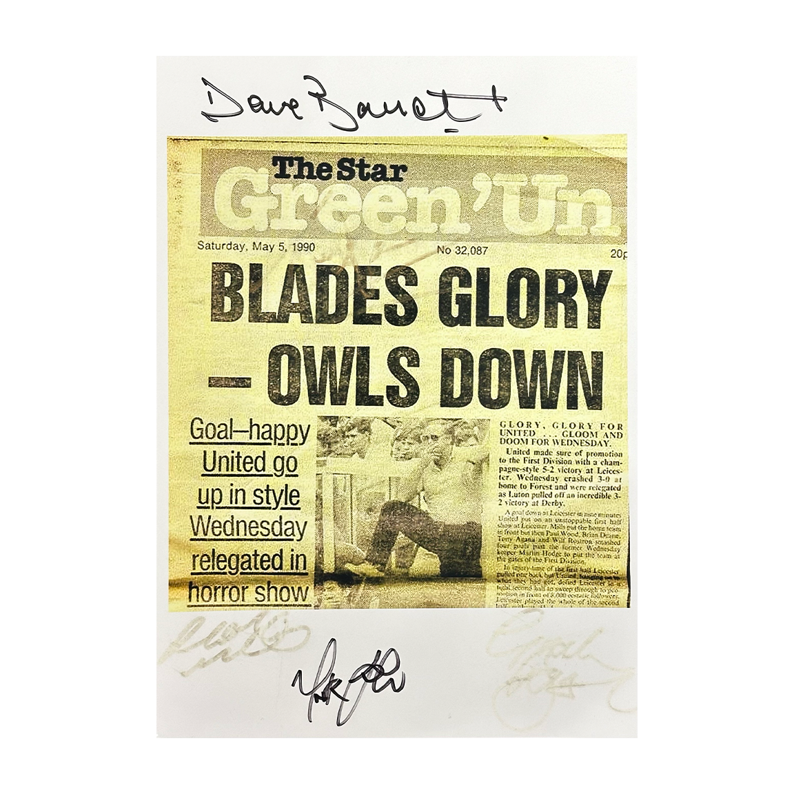 Dave Bassett Signed Sheffield United "Blades Glory - Owls Down' 12x8 Image