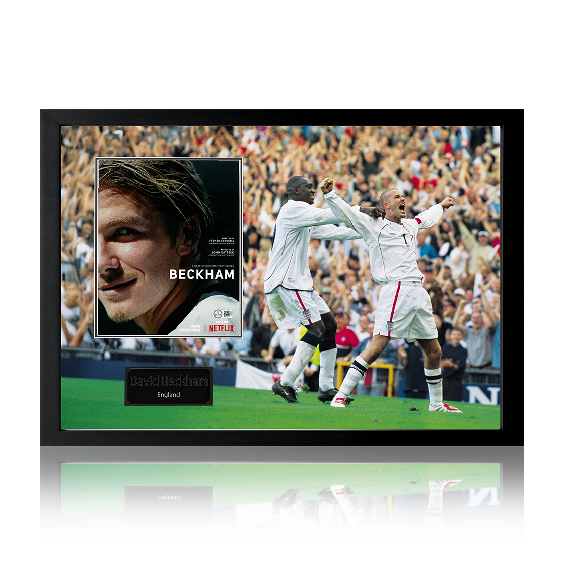 David Beckham Signed England Image Iconic Frame (AFTAL Authentication)