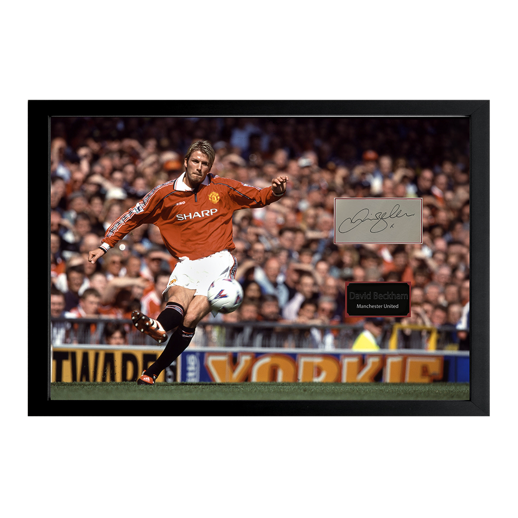 David Beckham Signed Manchester United Cut Iconic Frame