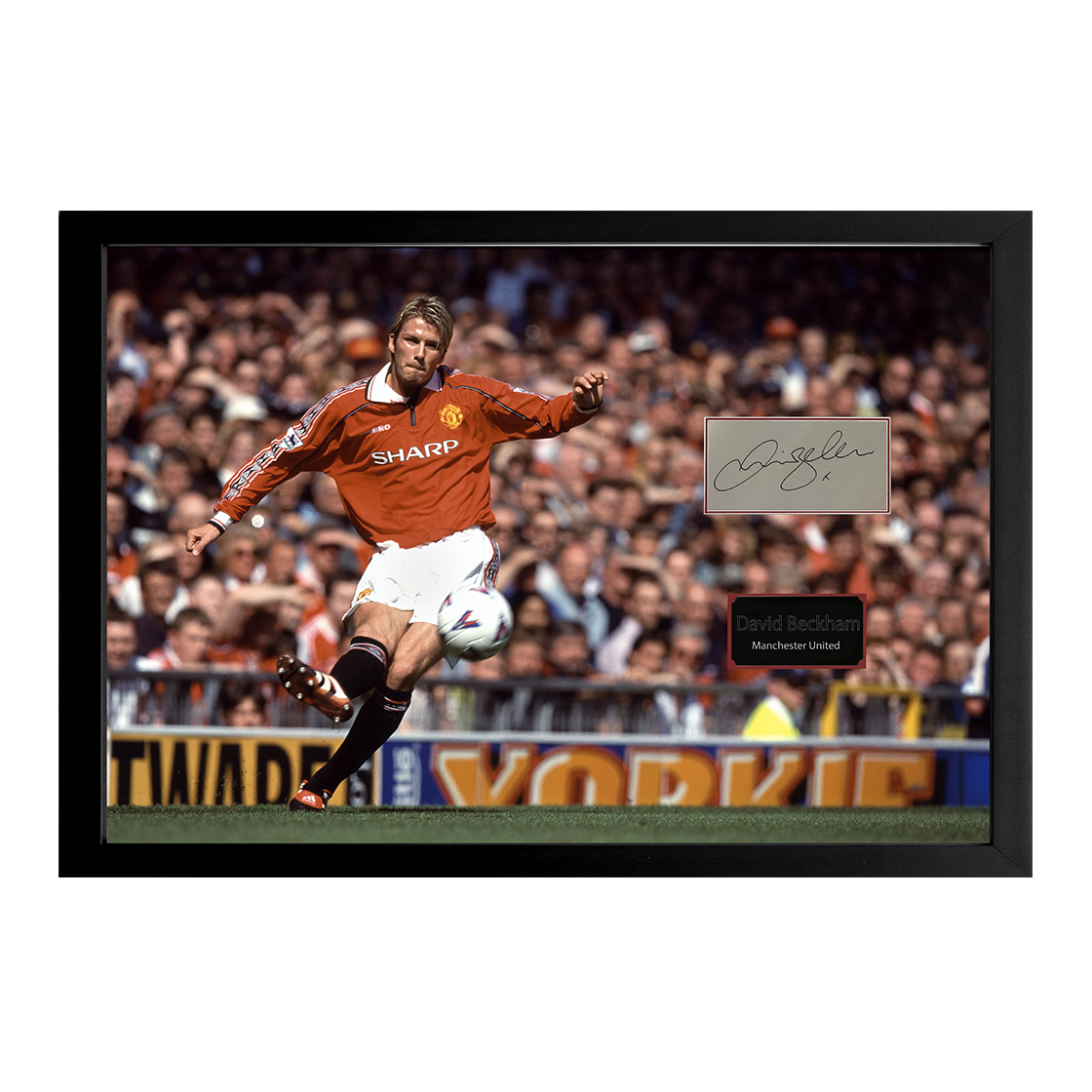 David Beckham Signed Manchester United Cut Iconic Frame