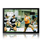 David Campese Signed Australia Rugby Cut Iconic Frame
