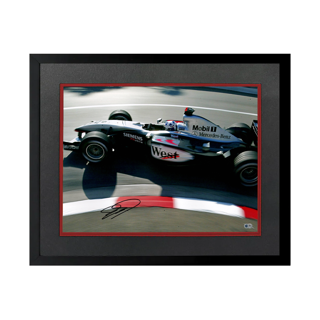 David Coulthard Signed 16x12 Image Deluxe Mount Frame