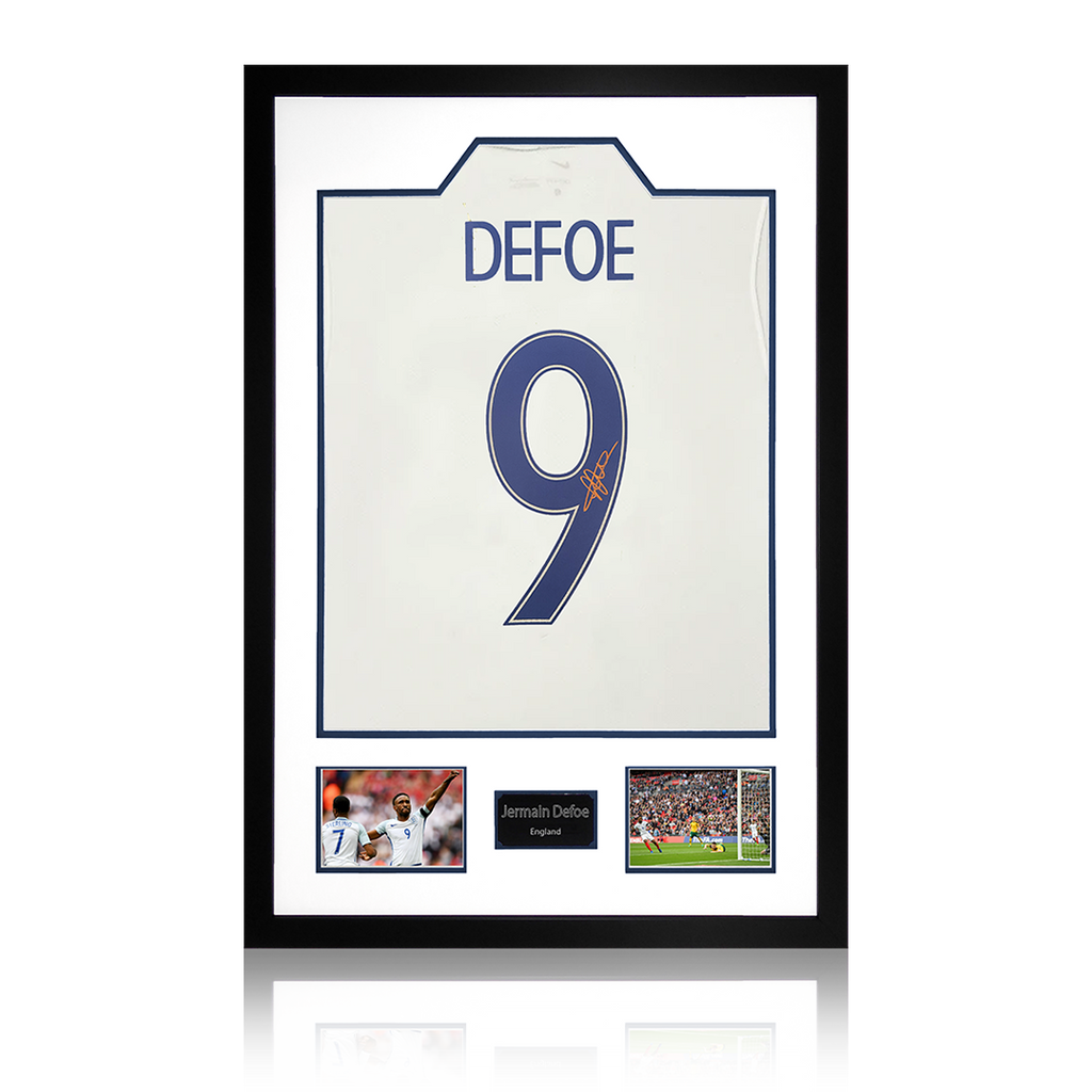 Jermain Defoe Signed England Shirt Premium Frame