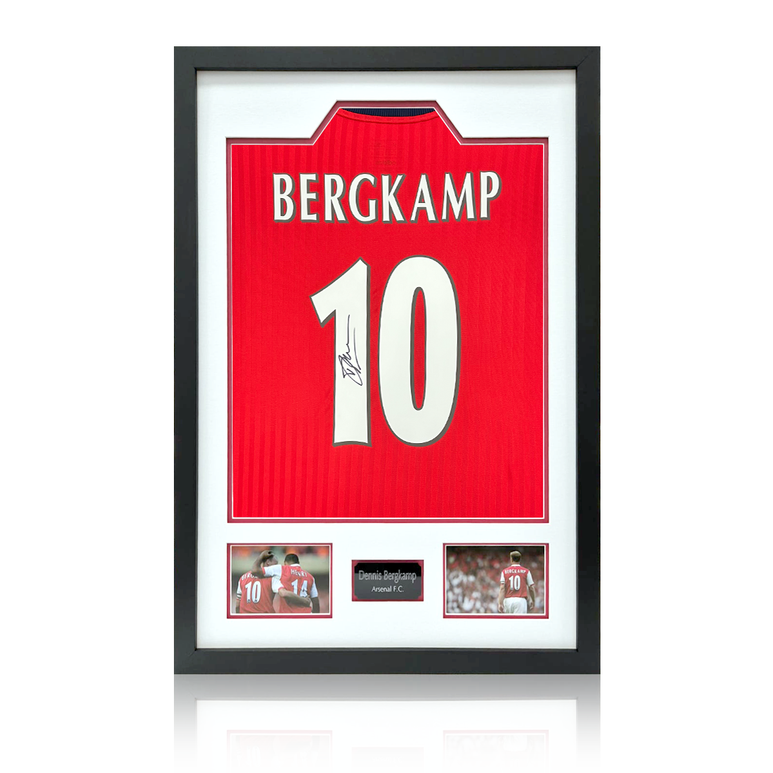 Dennis Bergkamp Signed Arsenal Shirt Premium Frame
