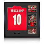 Dennis Bergkamp Signed Arsenal Shirt Elite Frame