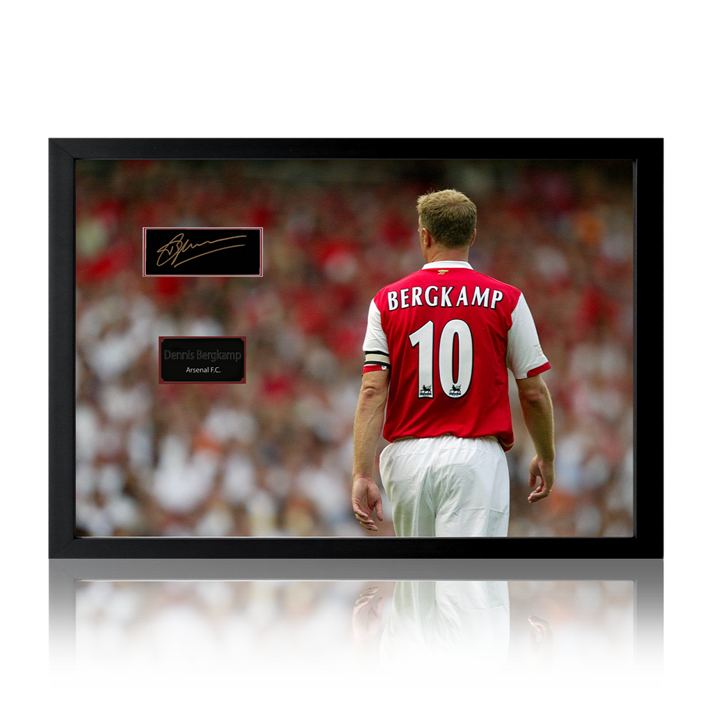 Dennis Bergkamp Signed Arsenal Plaque Iconic Frame