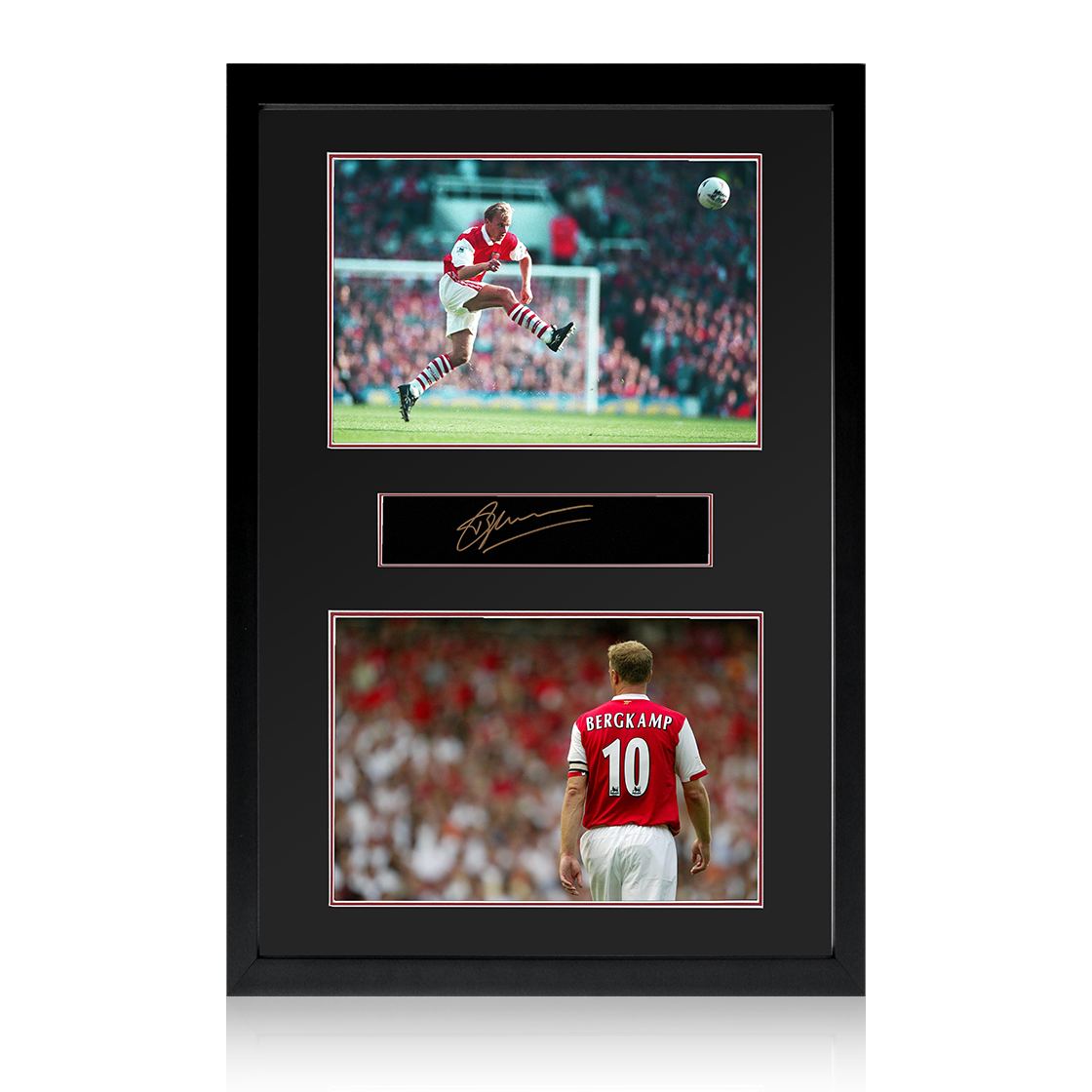 Dennis Bergkamp Signed Arsenal Plaque Iconic Frame