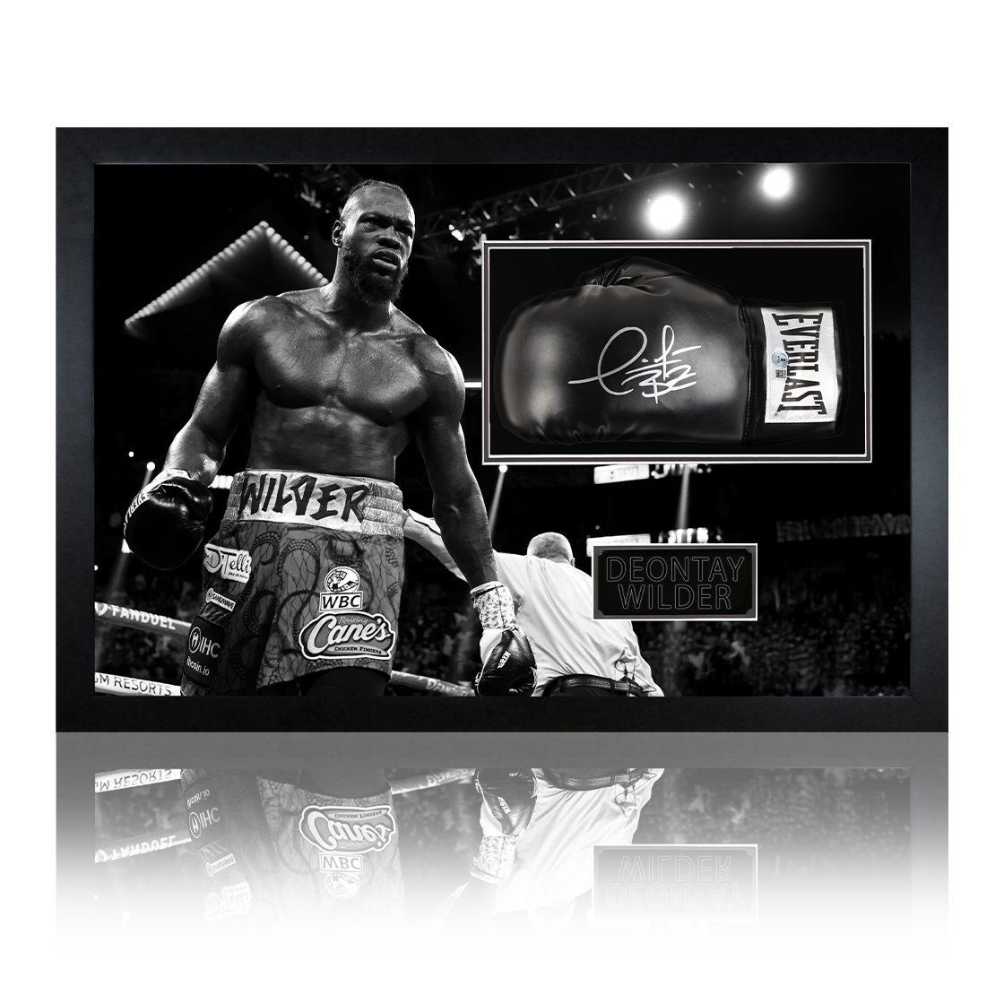 Deontay Wilder Signed Black Glove Iconic Frame (Beckett)
