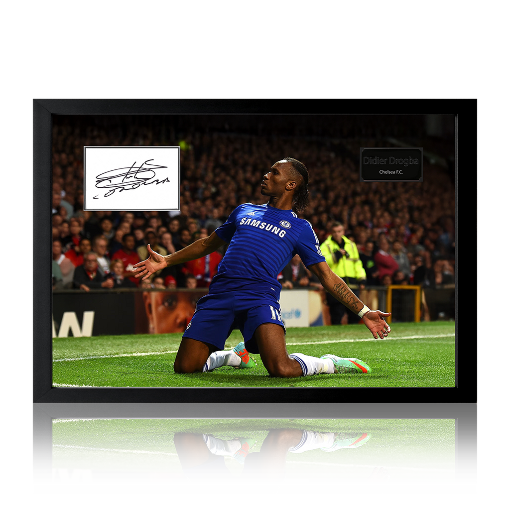 Didier Drogba Signed Chelsea Cut Iconic Frame