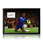Didier Drogba Signed Chelsea Cut Iconic Frame