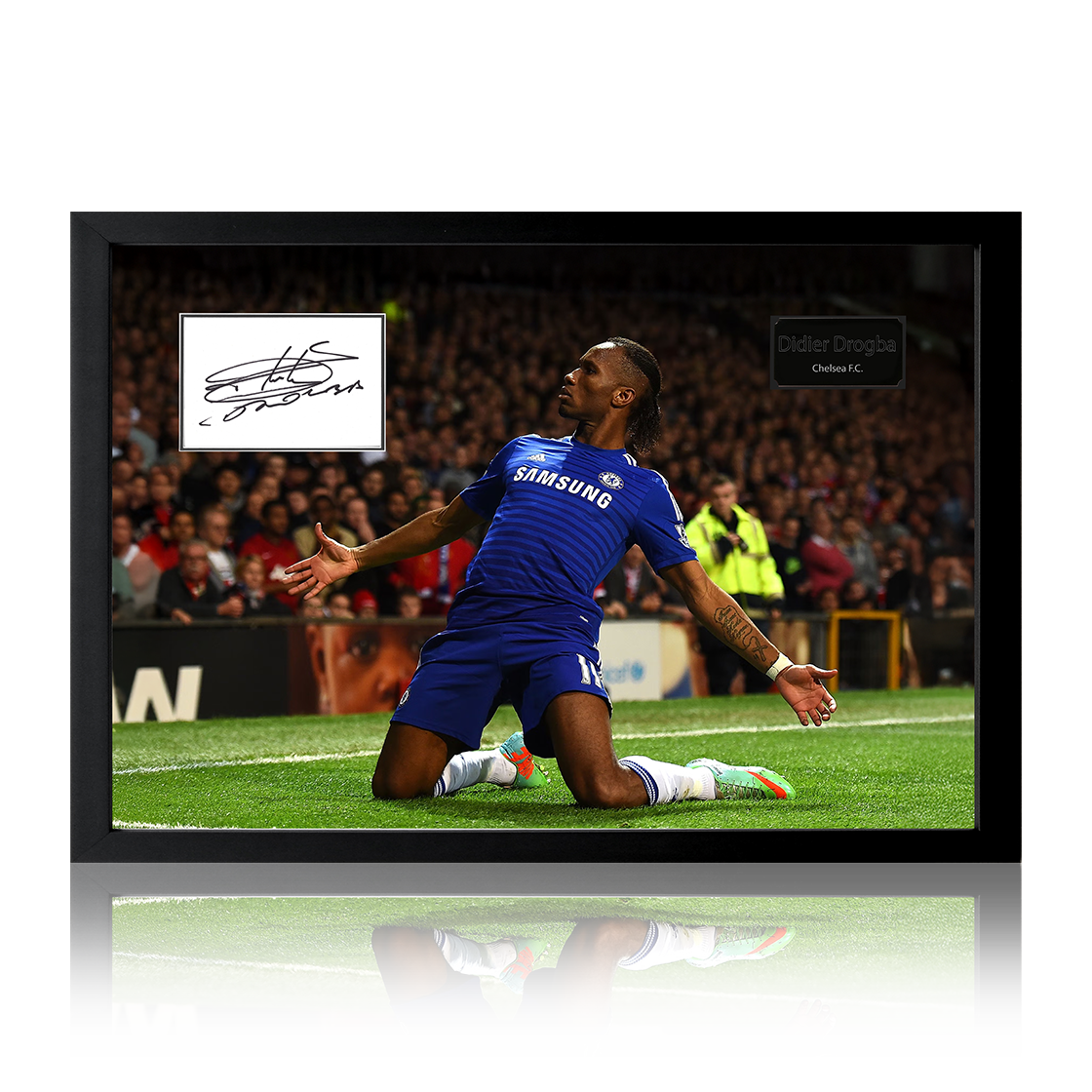 Didier Drogba Signed Chelsea Cut Iconic Frame