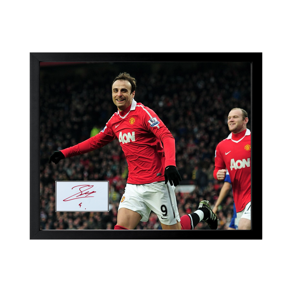 Dimitar Berbatov Signed Manchester United Cut Deluxe Mount Frame