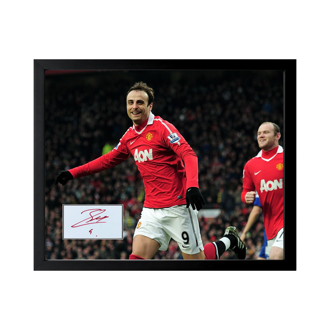 Dimitar Berbatov Signed Manchester United Cut Deluxe Mount Frame