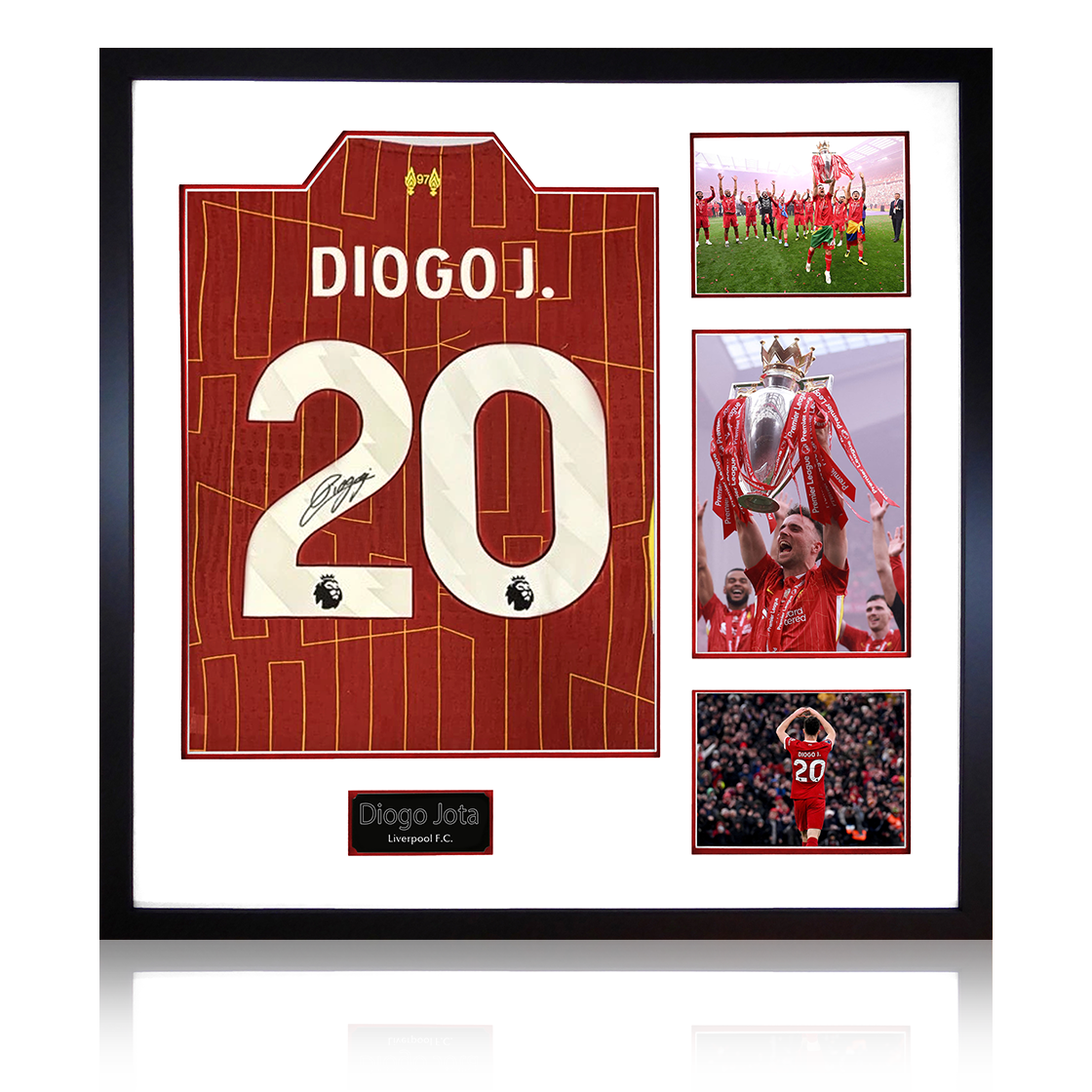 Diogo Jota Signed Liverpool Shirt Elite Frame (ACG Cert)