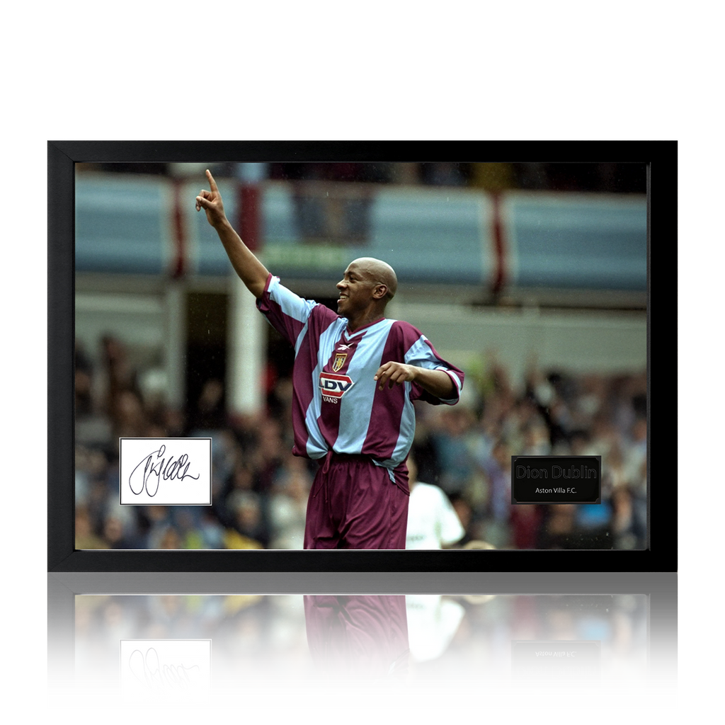 Dion Dublin Signed Aston Villa Cut Iconic Frame