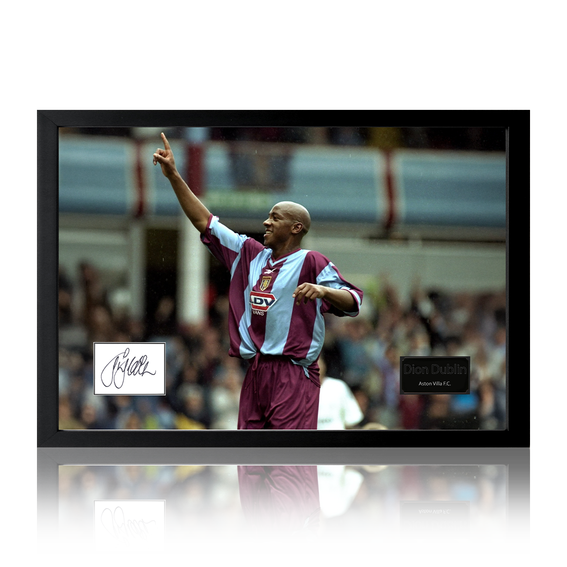 Dion Dublin Signed Aston Villa Cut Iconic Frame