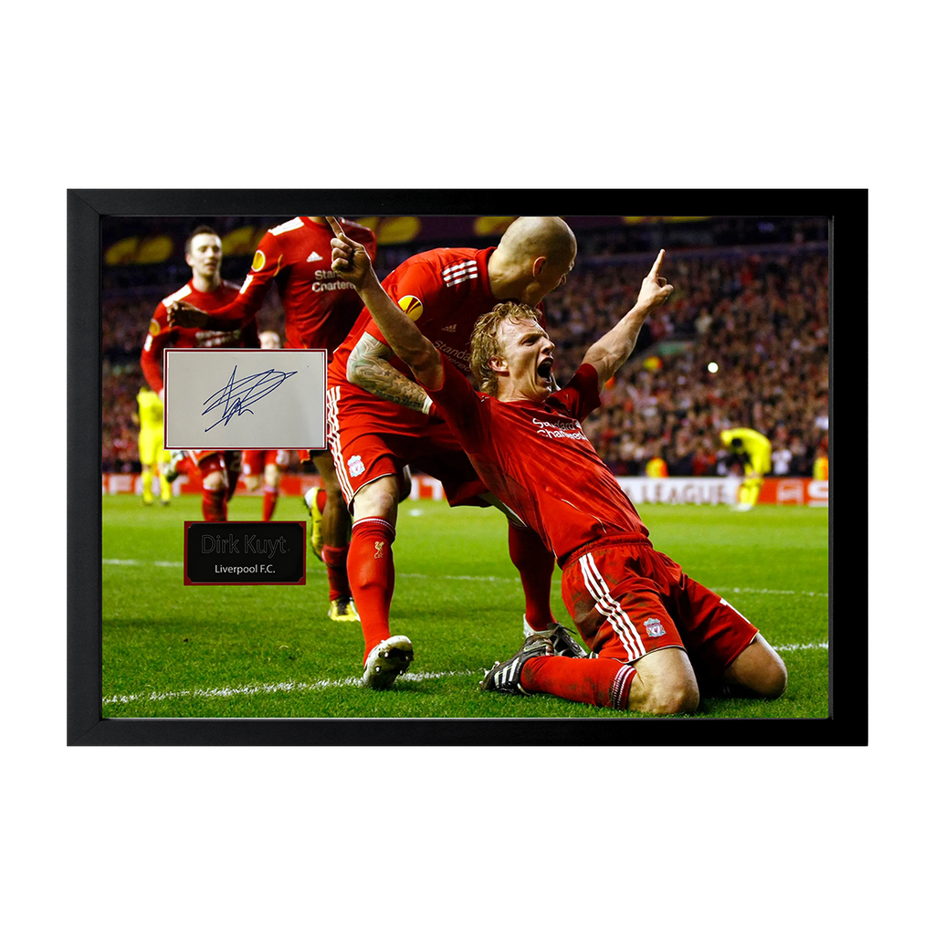 Dirk Kuyt Signed Liverpool Cut Iconic Frame (ACG Cert)