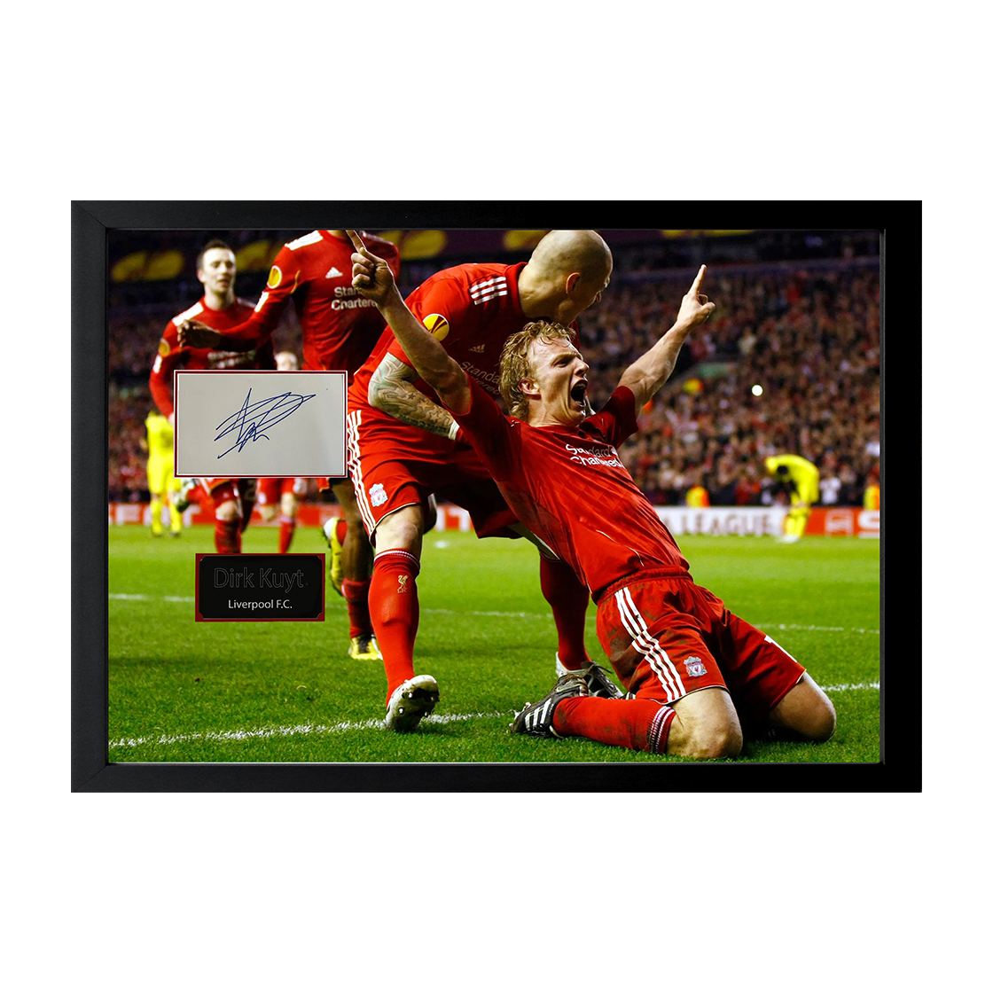 Dirk Kuyt Signed Liverpool Cut Iconic Frame (ACG Cert)
