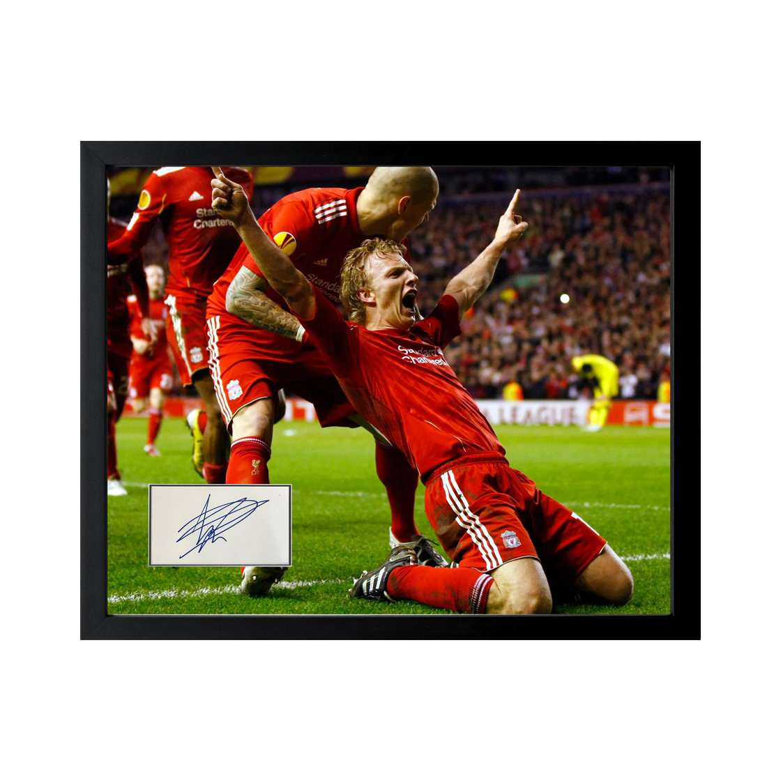 Dirk Kuyt Signed Liverpool Cut Deluxe Mount Frame