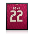 Jérémy Doku Signed Belgium Shirt Compact Frame