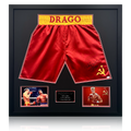 Dolph Lundgren Signed Ivan Drago Rocky IV Boxing Shorts Elite Frame (JSA)