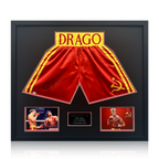 Dolph Lundgren Signed Ivan Drago Rocky IV Boxing Shorts Elite Frame (PSA)