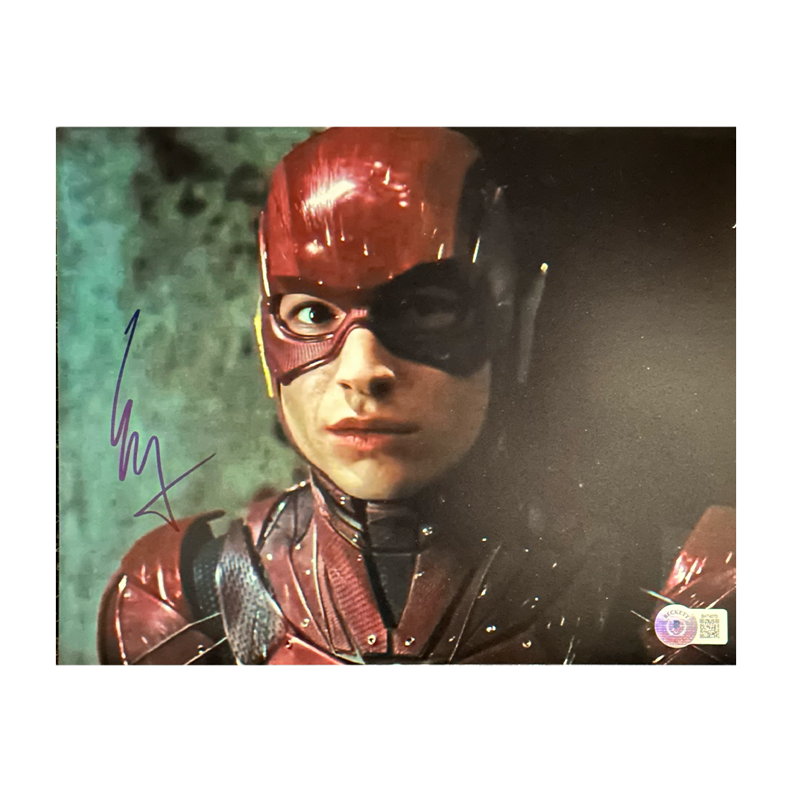 Ezra Miller Signed The Flash 10x8 Image 3 (Beckett)