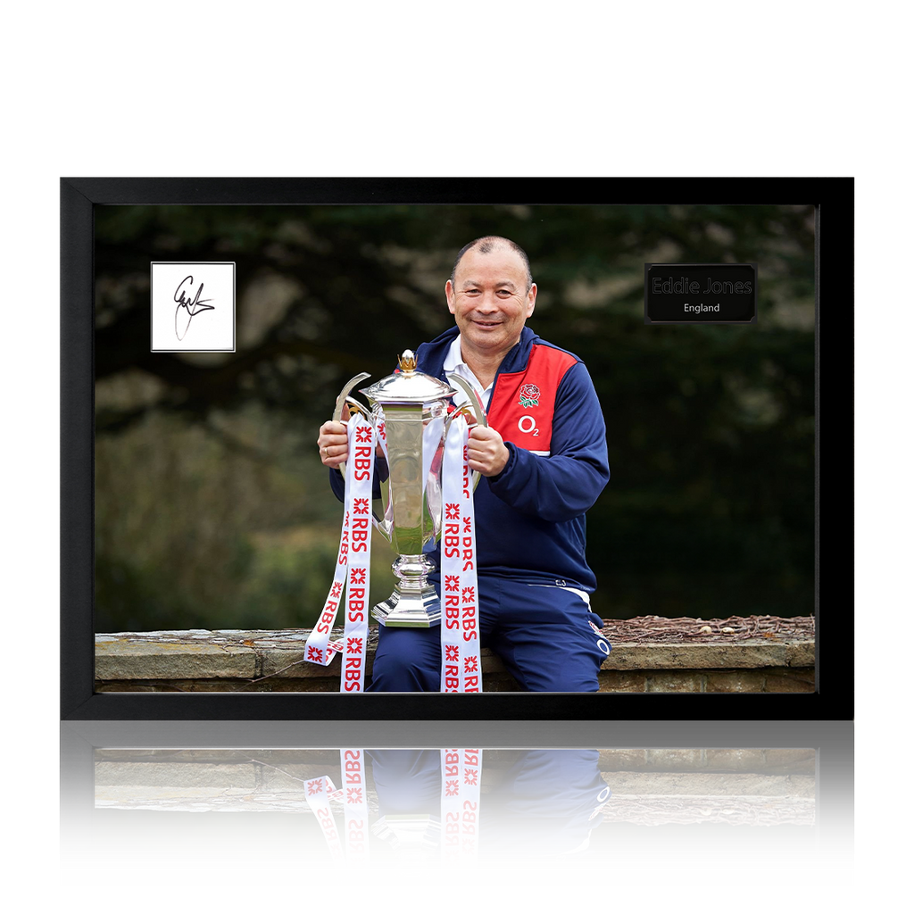 Eddie Jones Signed Rugby Cut Iconic Frame