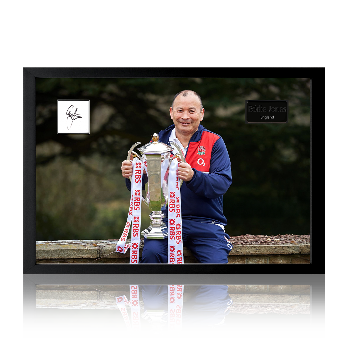 Eddie Jones Signed Rugby Cut Iconic Frame