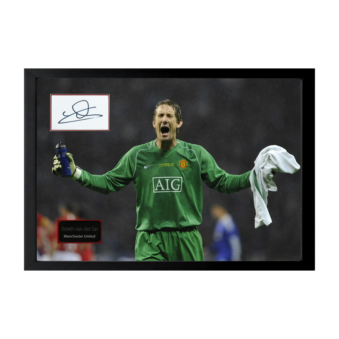 Edwin van der Sar Signed Manchester United Cut Iconic Frame (ACG Cert)