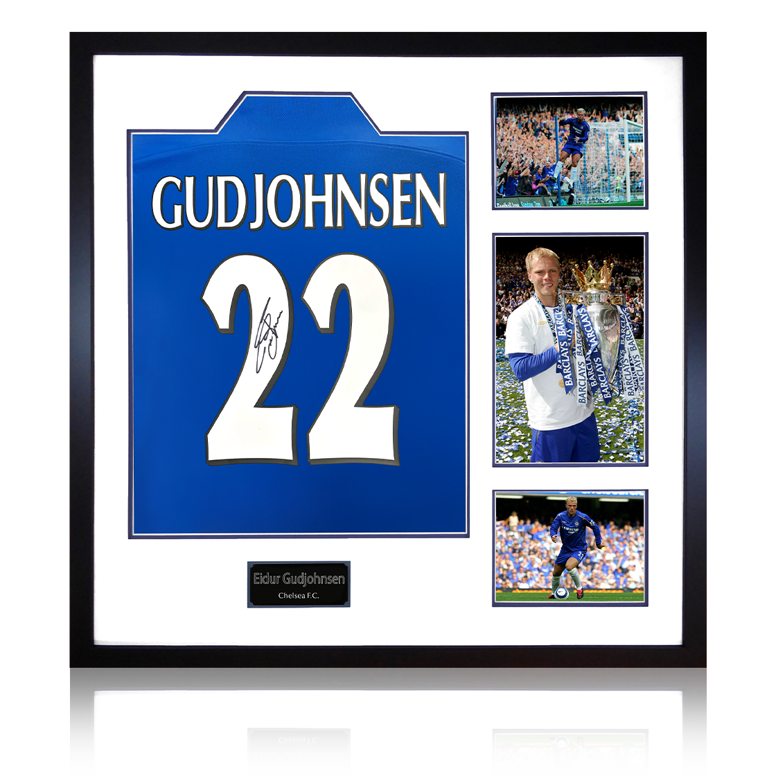 Eidur Gudjohnsen Signed Chelsea Shirt Elite Frame