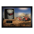 Elfyn Evans and Scott Martin Signed Toyota GR WRC Cap Iconic Frame