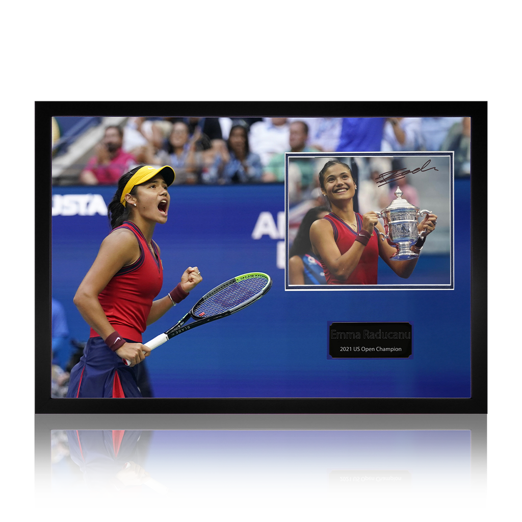 Emma Raducanu Signed Tennis Image Iconic Frame