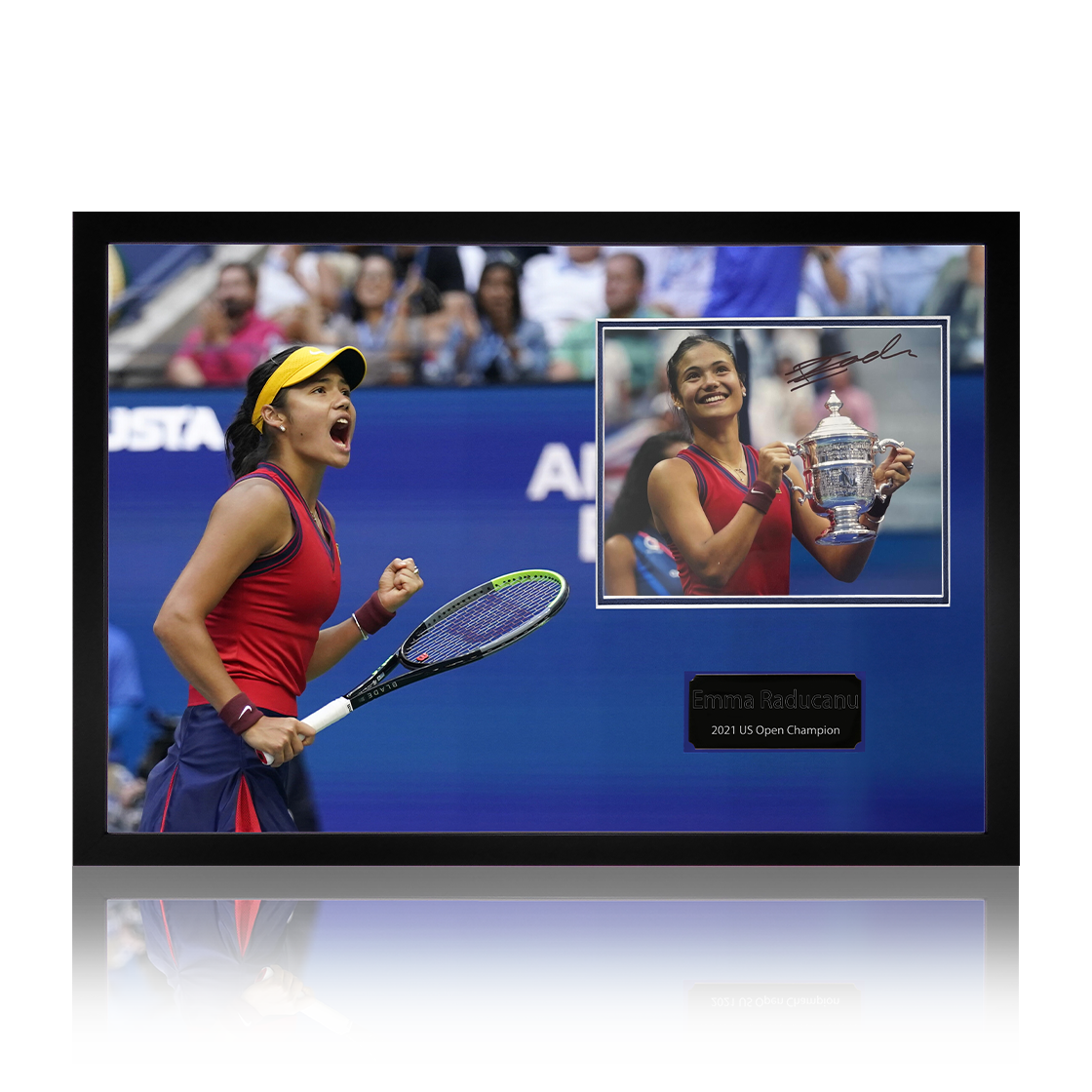 Emma Raducanu Signed Tennis Image Iconic Frame