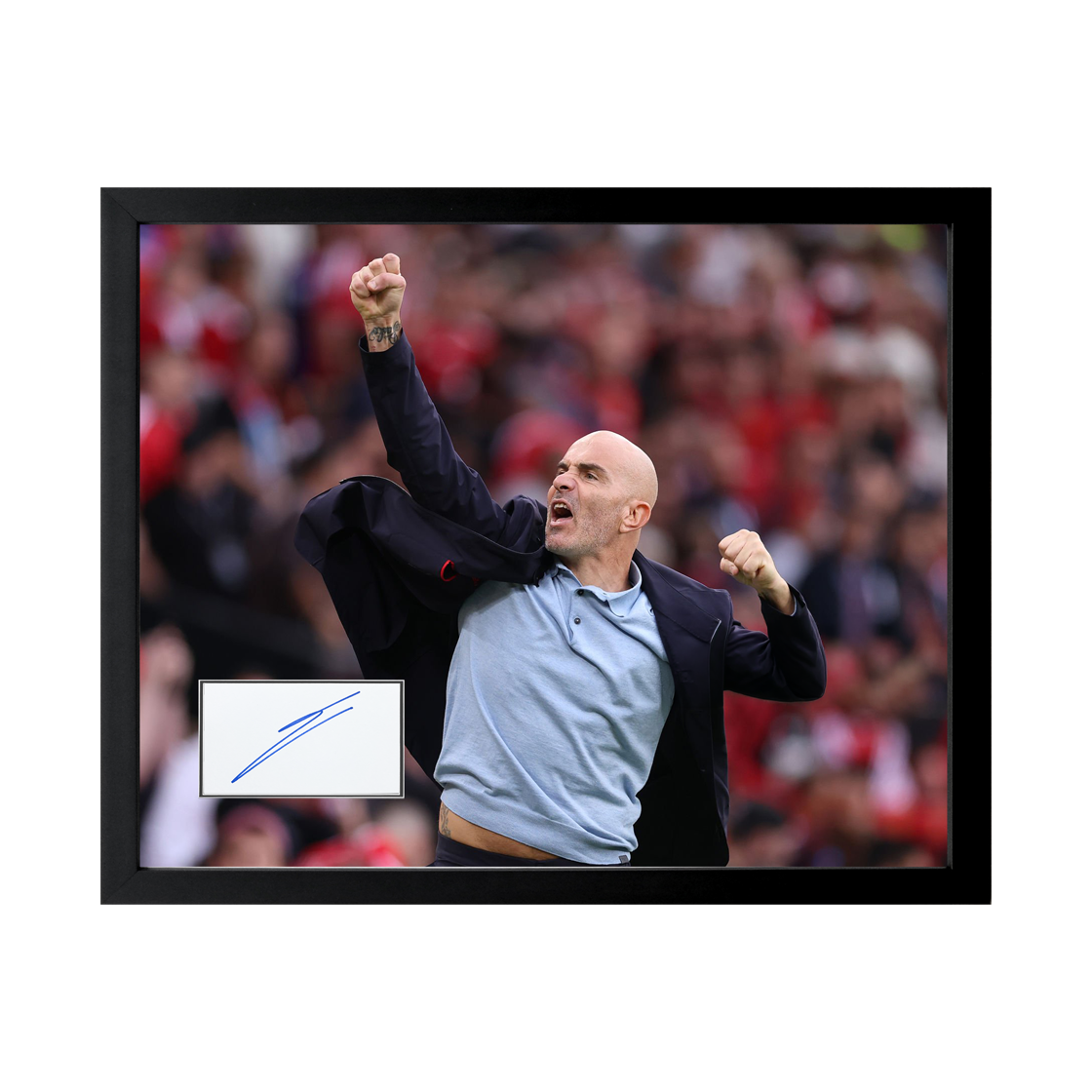 Enzo Maresca Signed Manchester City Cut Deluxe Mount Frame