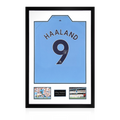 Erling Haaland Signed 22/23 Man City Shirt Premium Frame