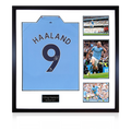 Erling Haaland Signed 22/23 Man City Shirt Elite Frame