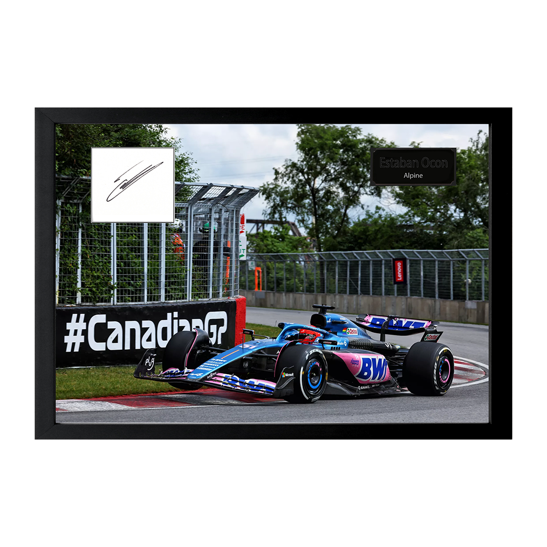 Esteban Ocon Signed Cut Iconic Frame (ACG Cert)